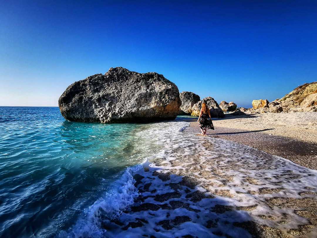 Kavalikefta Beach sur la presqu'île de Leucade en Grèce