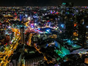 Vue depuis la Bixteco Financial Tower à Hô Chi Minh-ville au Vietnam